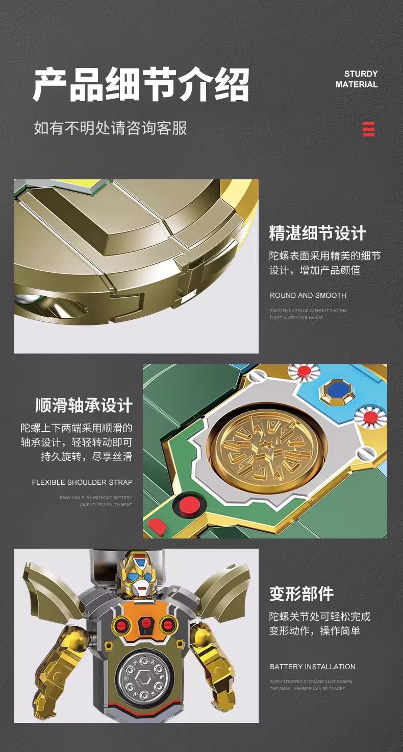 机械变形战车陀螺儿童手指变型恐龙解压玩具男孩指尖旋转泄压成人详情12