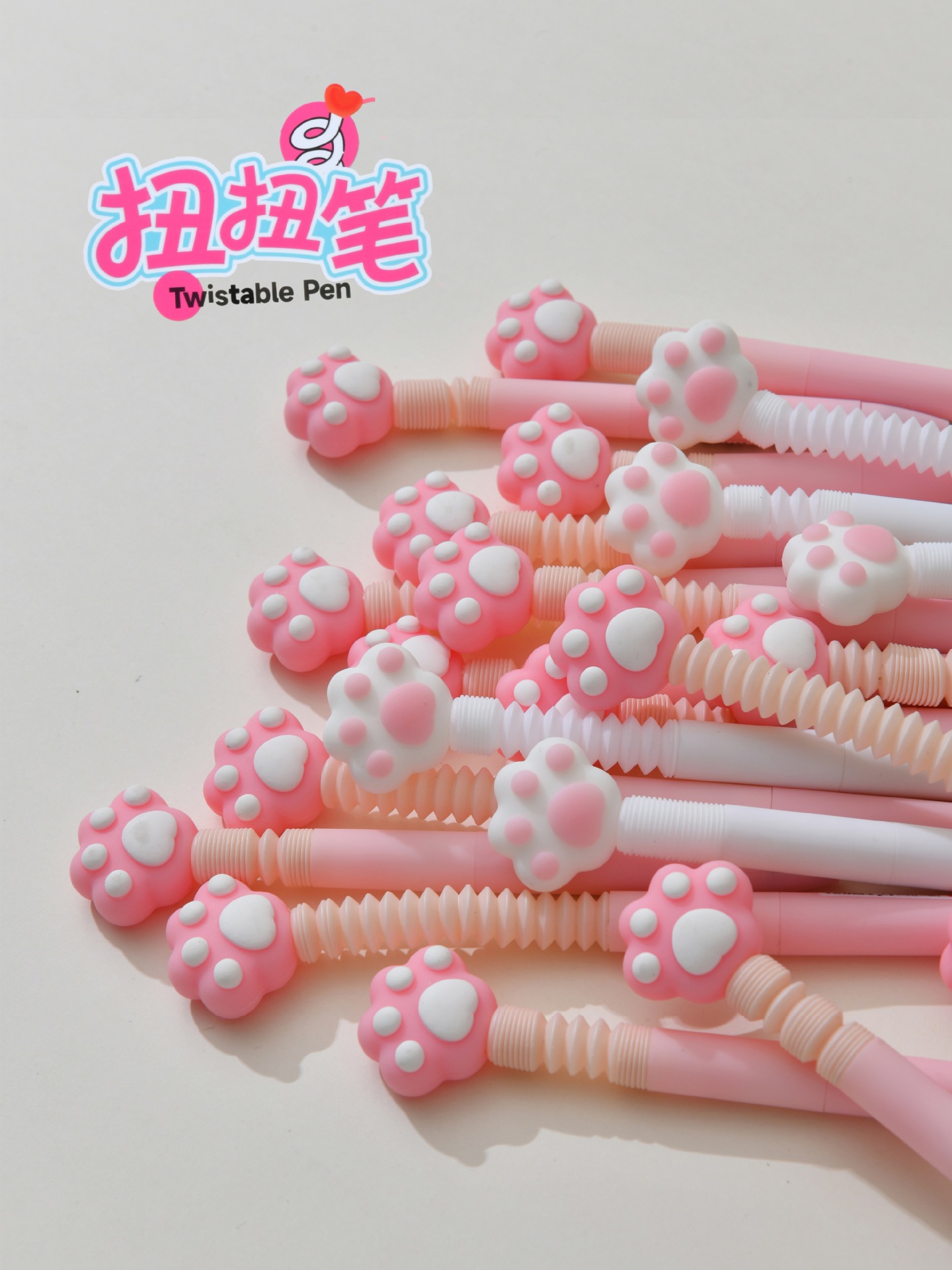 新品花朵扭扭中性笔小学生解压高颜值创意文具签字笔毛线花工艺品礼品详情20
