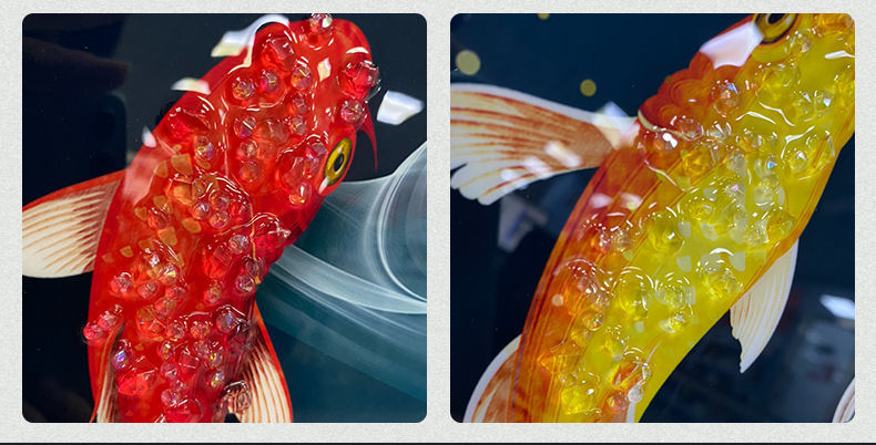 九鱼图玄关画入户画客厅挂画现代轻奢装饰画大气竖版走廊过道壁画详情12