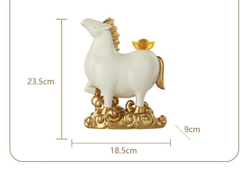 国潮十二生肖马上有钱家居客厅酒柜装饰品摆件老板办公室桌面摆设创意详情17