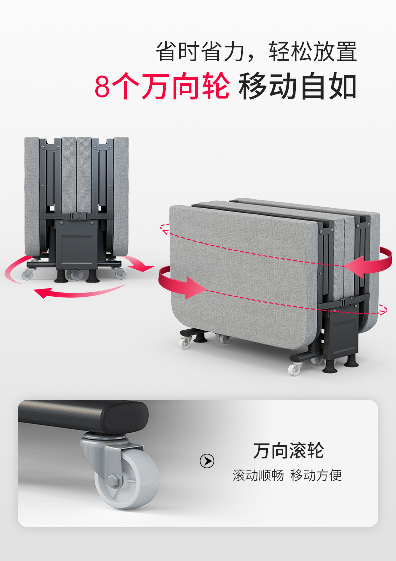 折叠床单人床午休床四折海绵床行军床办公室午睡硬板医院陪护家用详情7