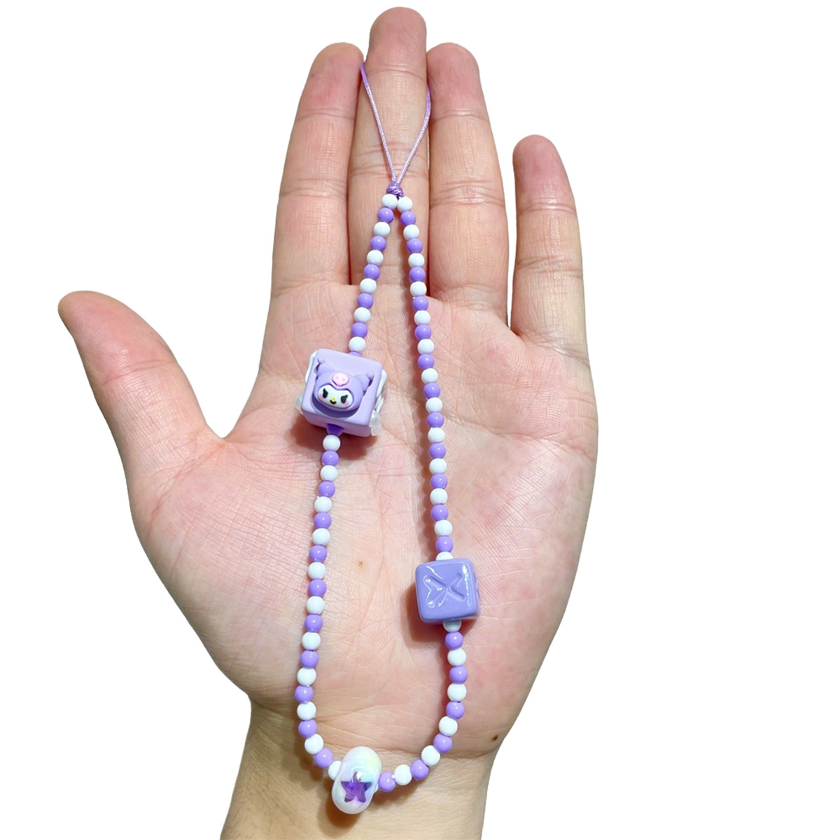 Gradient color-blocking cartoon beaded mobile phone chain, cute 3D doll hand-painted pendant, girlish Ins-style ccd pendant pic 12