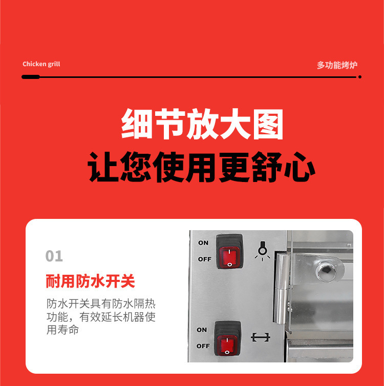 Commercial vertical multi-functional 3-roller, 5-roller and 7-roller chicken roasting ovens, fully automatic rotating chicken roasting equipment specially designed for hotels and restaurants pic 22
