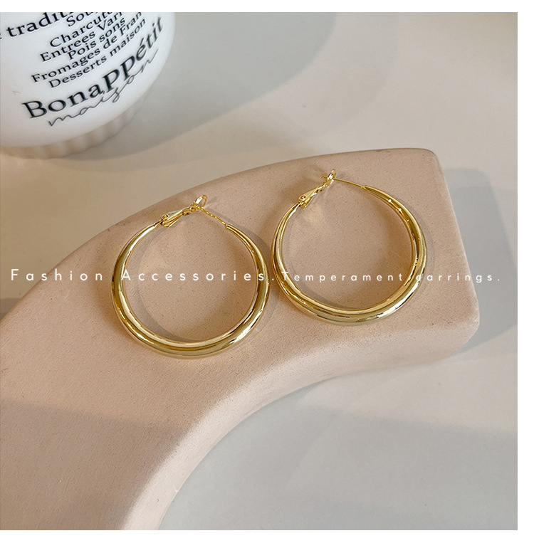 大圆圈螺旋耳夹女款2024新款爆款素圈高级感无耳洞耳环方圆脸耳饰详情6