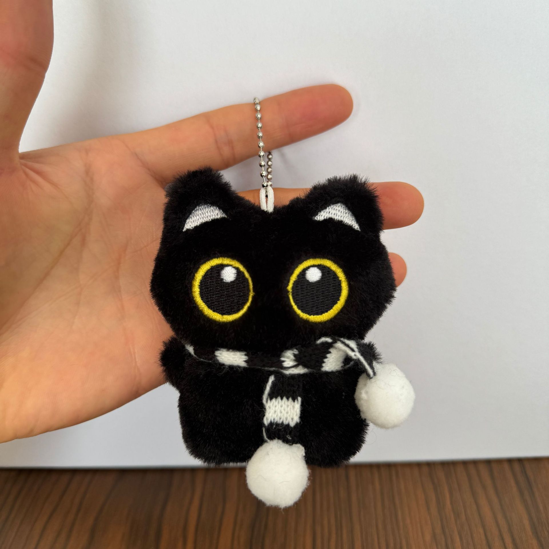 Cartoon black cat doll plush toy pendant, little cat toy pendant, cute gift, squeaky squeaky bag accessory pic 8