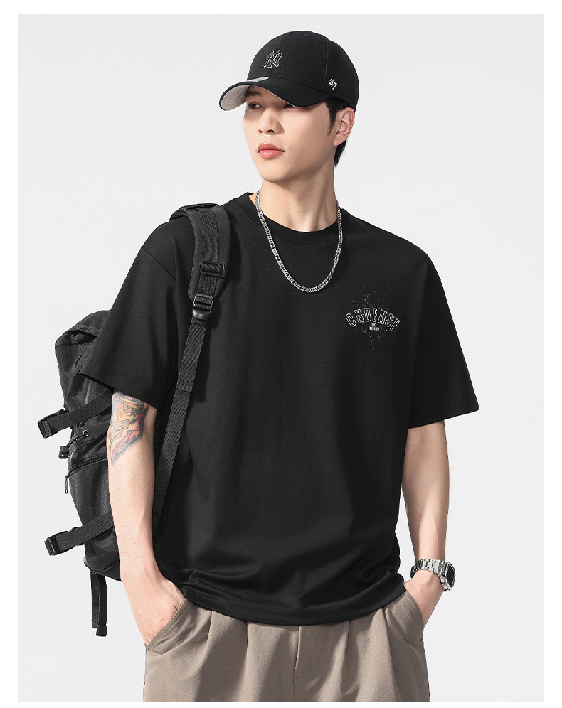 Summer new graffiti painting loose short-sleeved T-shirt for men 2025 Thin casual printed half-sleeved T-shirt pic 8