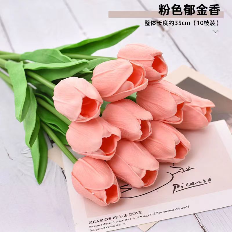 仿真郁金香鲜花ins花束婚庆客厅花摆件仿真花高级感逼真装饰假花详情11