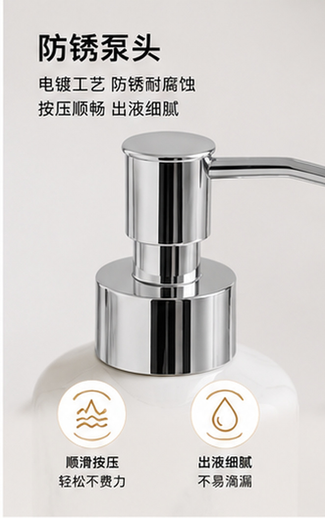 跨境陶瓷洗手液瓶高档酒店洗发水瓶子沐浴露分装瓶高档陶瓷卫浴瓶详情4
