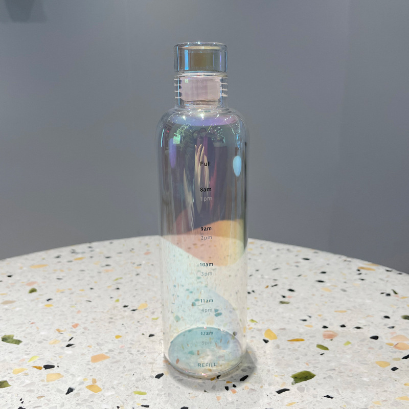 The same style of plastic cup with time scale as Xiaohongshu, transparent and highly attractive glass creative water cup, casual cup and gift cup pic 20