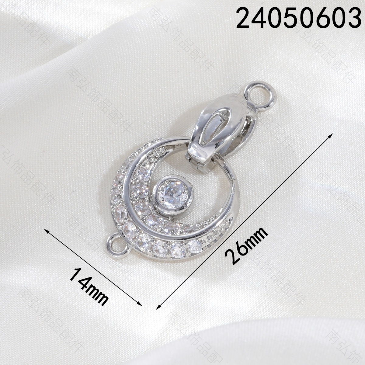 Copper-plated 18k gold color-preserving micro-inlaid zirconium crescent-shaped pendant, connecting buckle, bracelet, necklace clasp, DIY jewelry accessories pic 5
