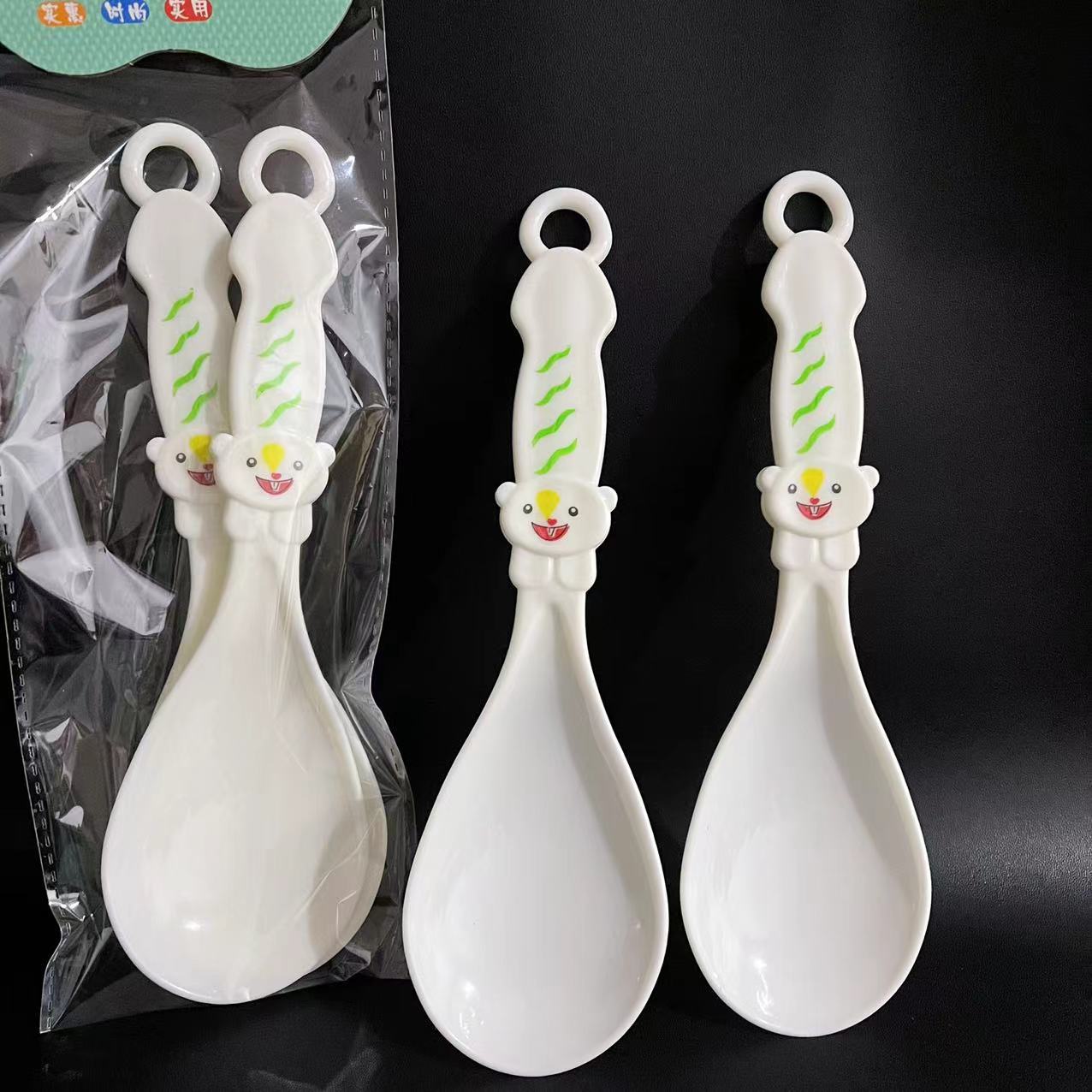 【 Zone 3-9 】0136 rice spoon 2/ Pack 144/ Box 576/ Case 0136 rice spoon Card Pack Household rice Spoon Cartoon Cute Spoon White Rice spatula Rice Spoon Kitchen Daily Use 2 yuan wholesale pic 6