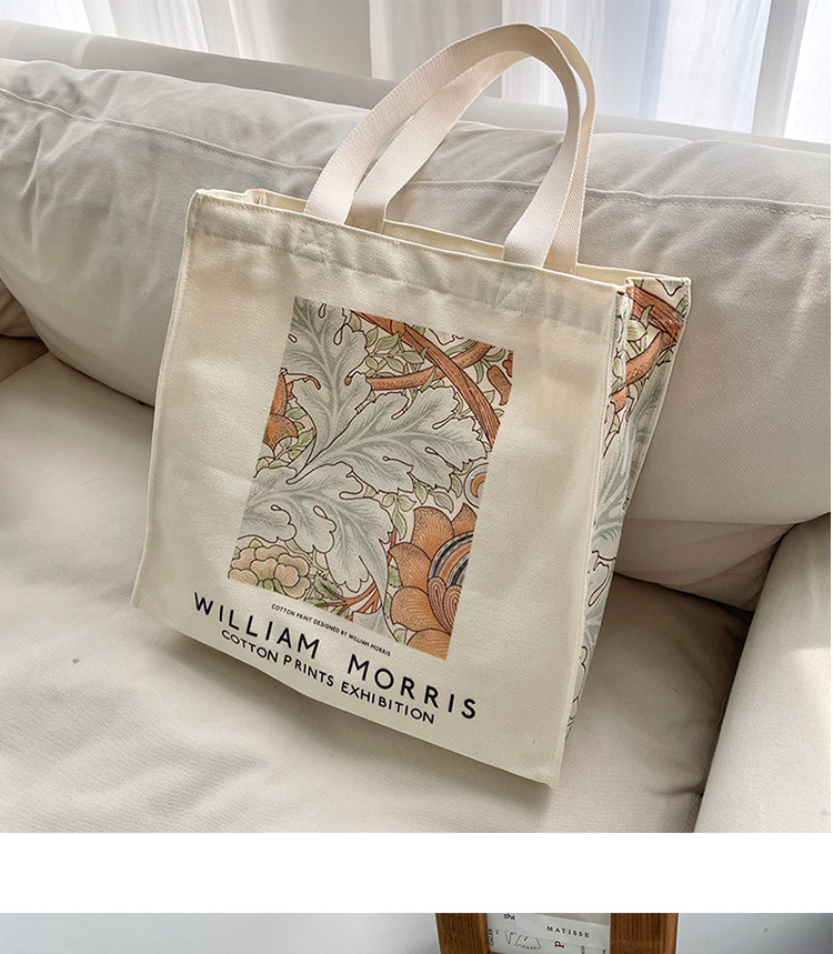 文艺风帆布包包大容量拉链单肩包外出手提袋便当包通勤妈咪包详情3