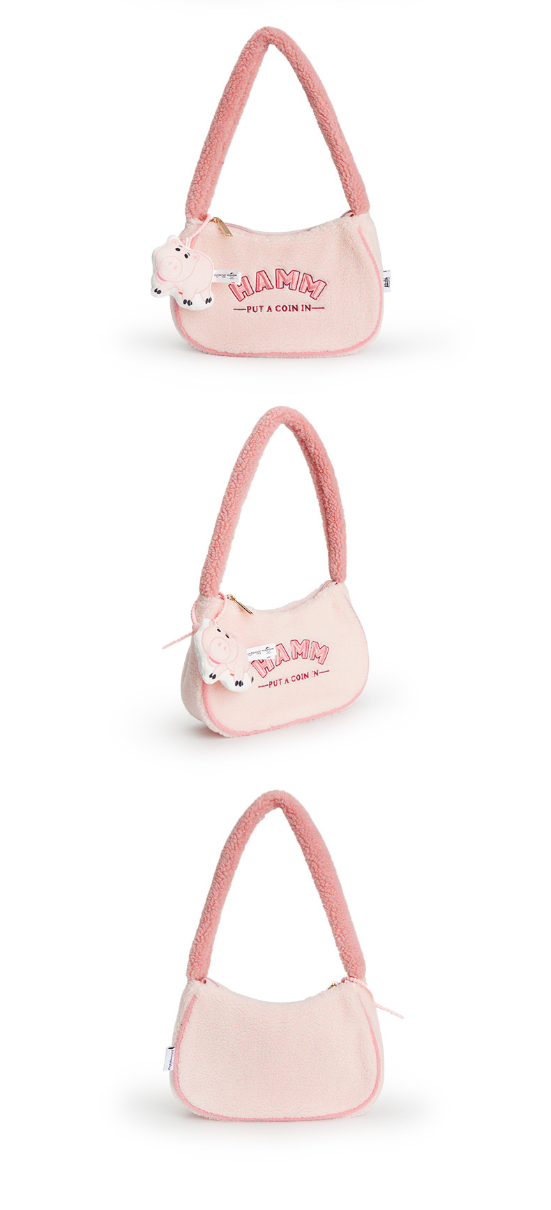 正版迪士尼玩具总动员草莓熊腋下包可爱火腿猪奇奇蒂蒂巴斯手拎包详情13