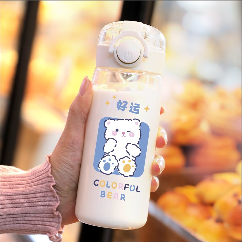 可爱高颜值塑料水杯儿童便携弹跳吸管学生户外运动随手杯日用百货详情24