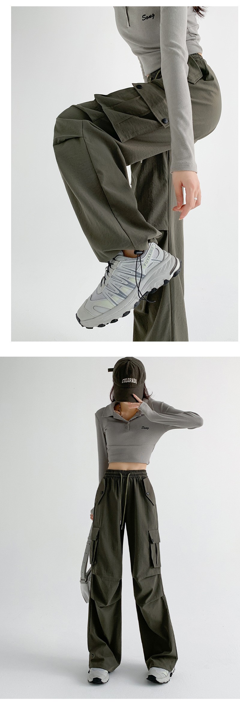 美式工装裤女裤子春夏2025新款宽松垂感直筒裤卫裤显瘦休闲阔腿裤详情13