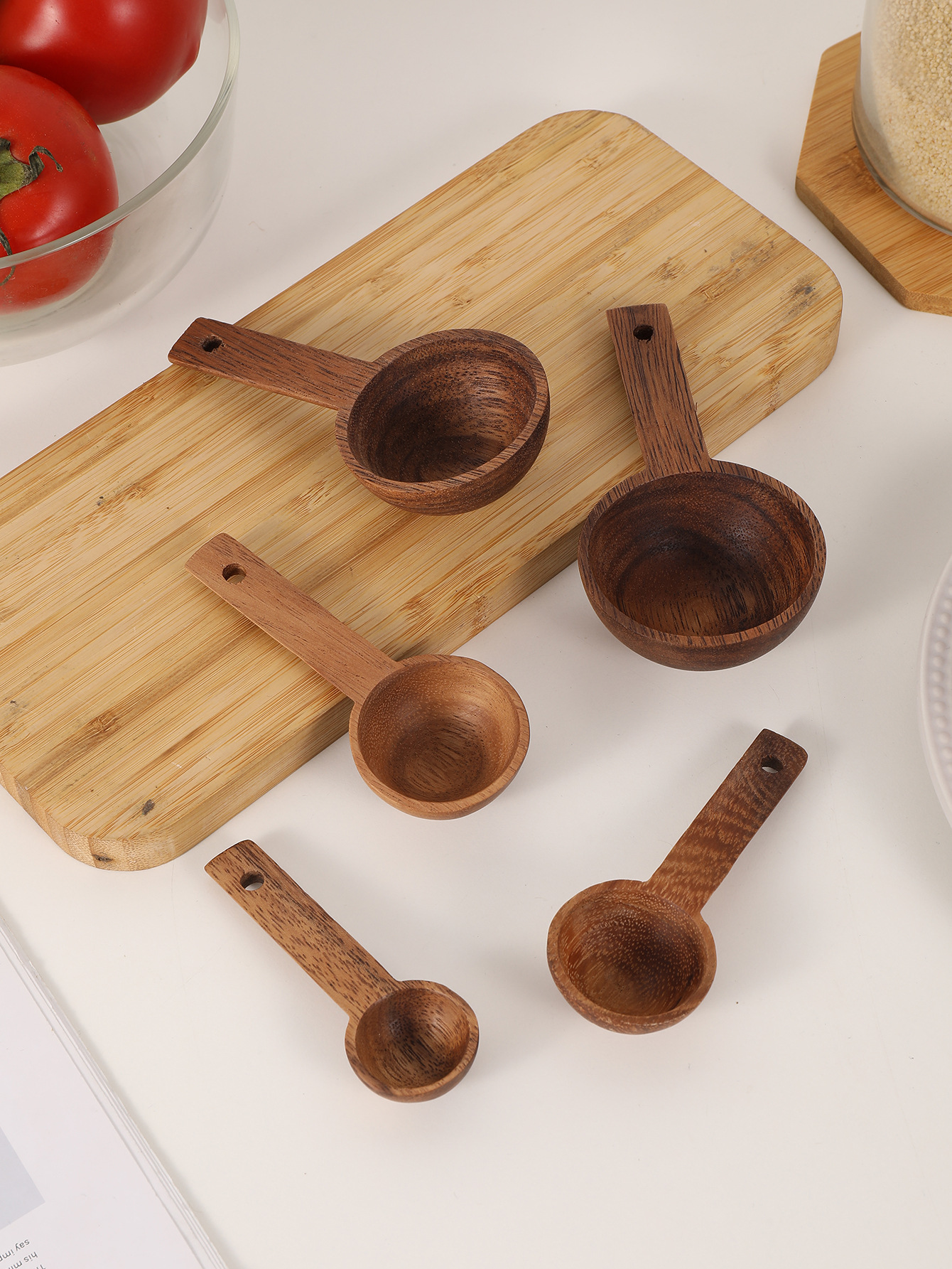 简约木制厨房木勺厨房量勺茶咖啡勺糖香料量勺小木勺短柄奶粉木勺详情4