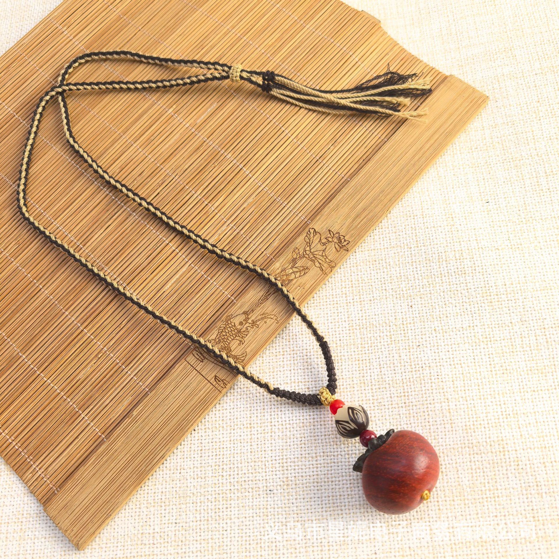 Nepalese Thangka pendant for men, green Tara Manjusri Bodhisattva, esandalwood Buddha amulet, retro necklace, sweater chain pendant for women pic 12