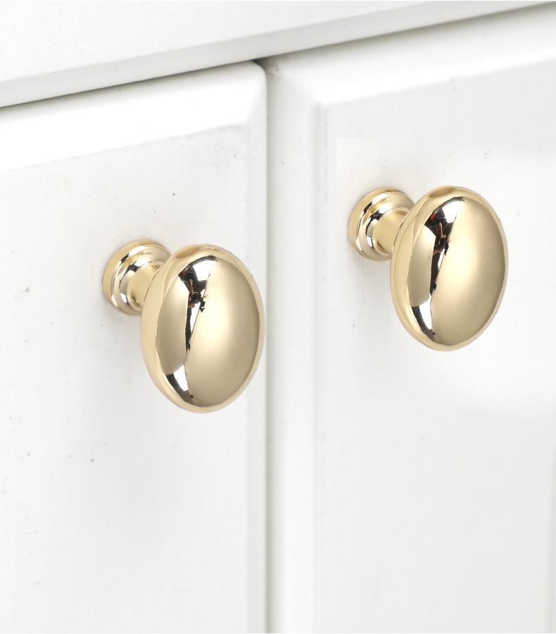 鸽子蛋椭圆抽屉单孔拉手北欧金色亮光黑色橱柜衣柜家具圆形小拉手详情8