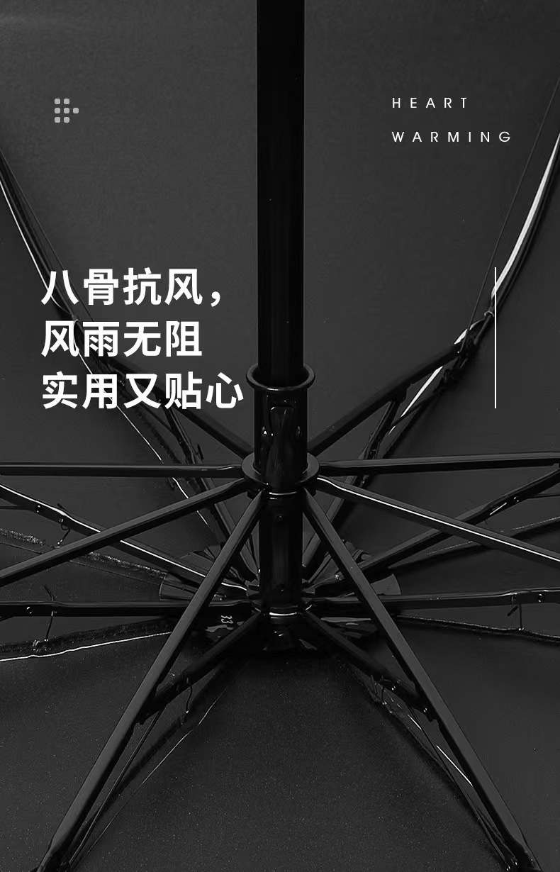 手动晴雨伞加大加固黑胶太阳伞男女晴雨两用防晒遮阳伞三折伞批货详情7
