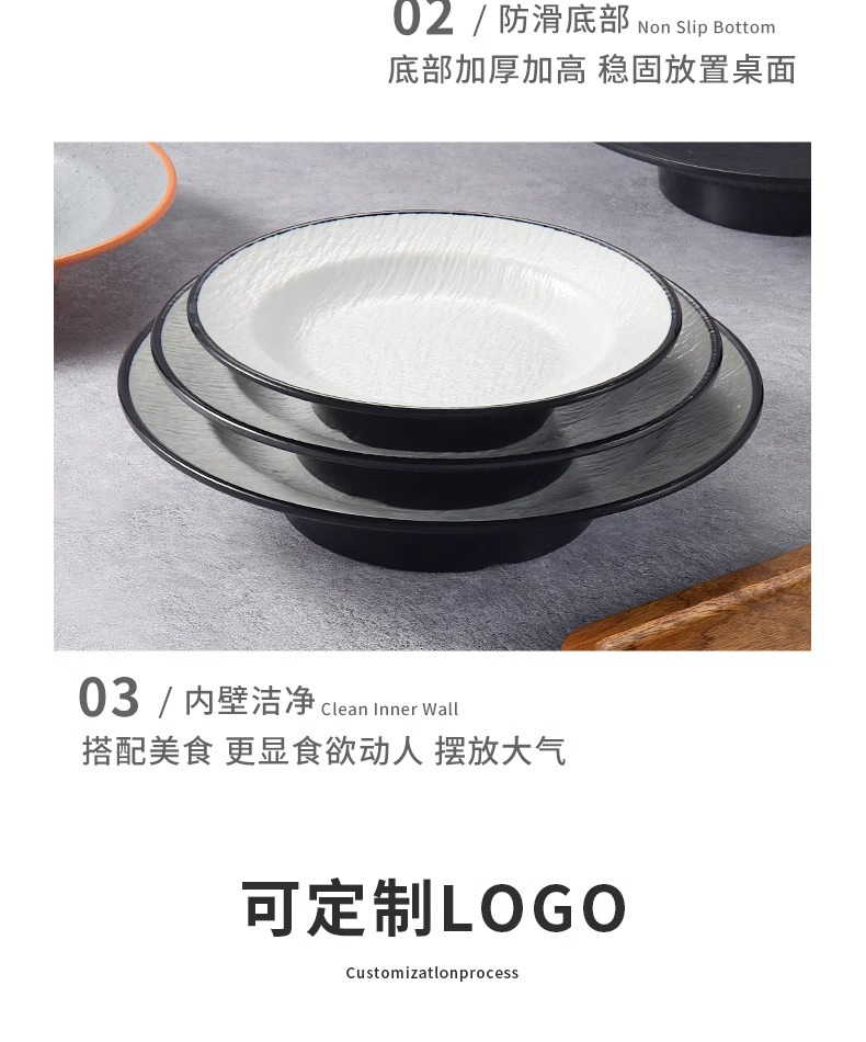 创意密胺高脚盘餐厅菜盘酒店餐具塑料凉菜盘子自助餐展示盘点心盘详情12