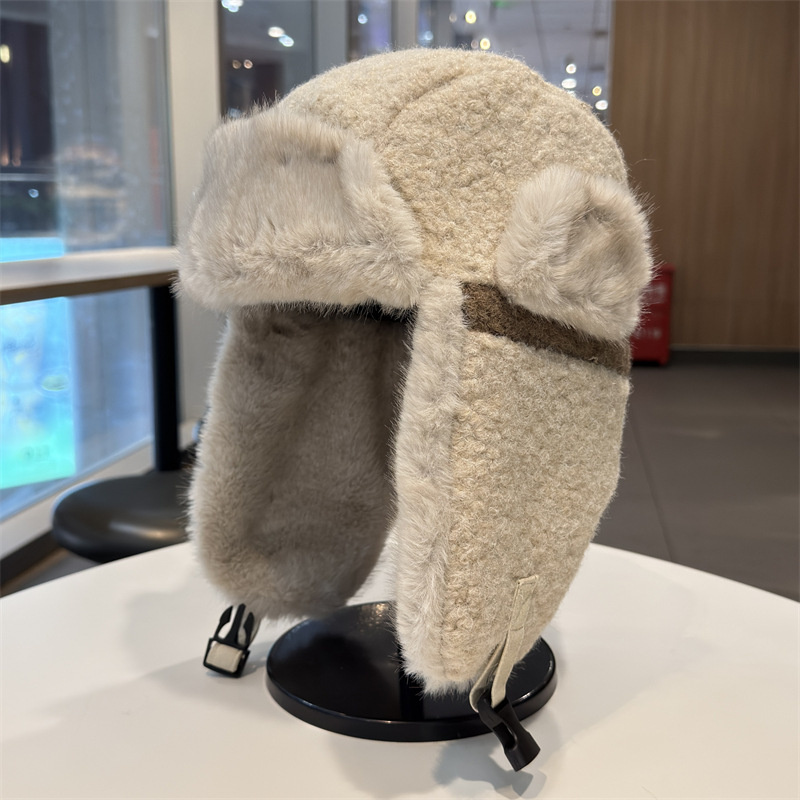 Suede fleece cap for children to make their faces look smaller in winter, protect their ears, keep warm, thickened, cycling, skiing in Northeast China, and protect against the cold, Lei Feng cap pic 1