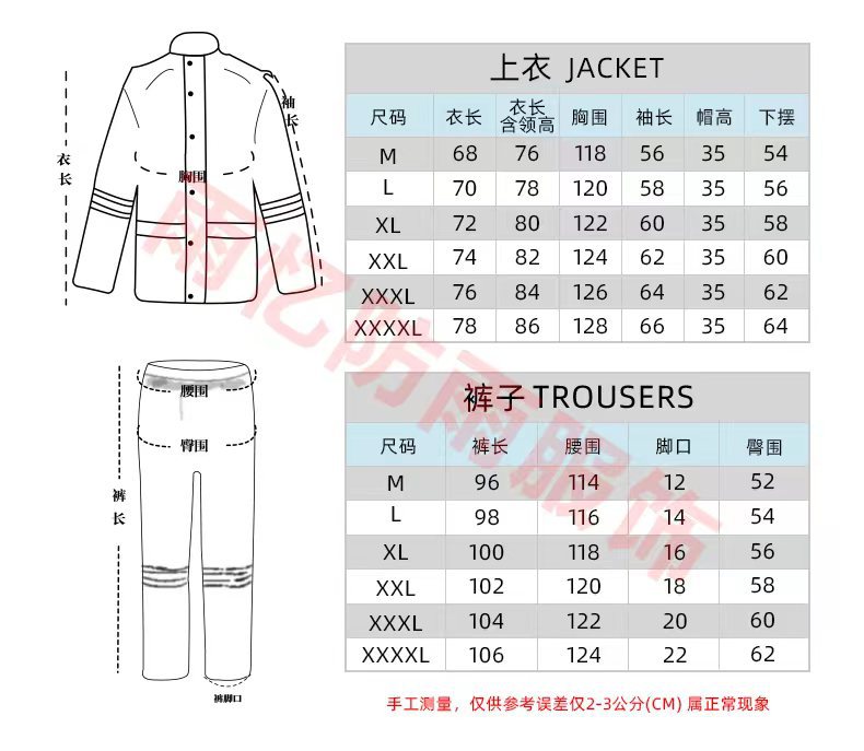 14Y加厚雨衣套装春亚纺PVC双层双帽檐分体雨衣 反光劳保雨衣套装详情2