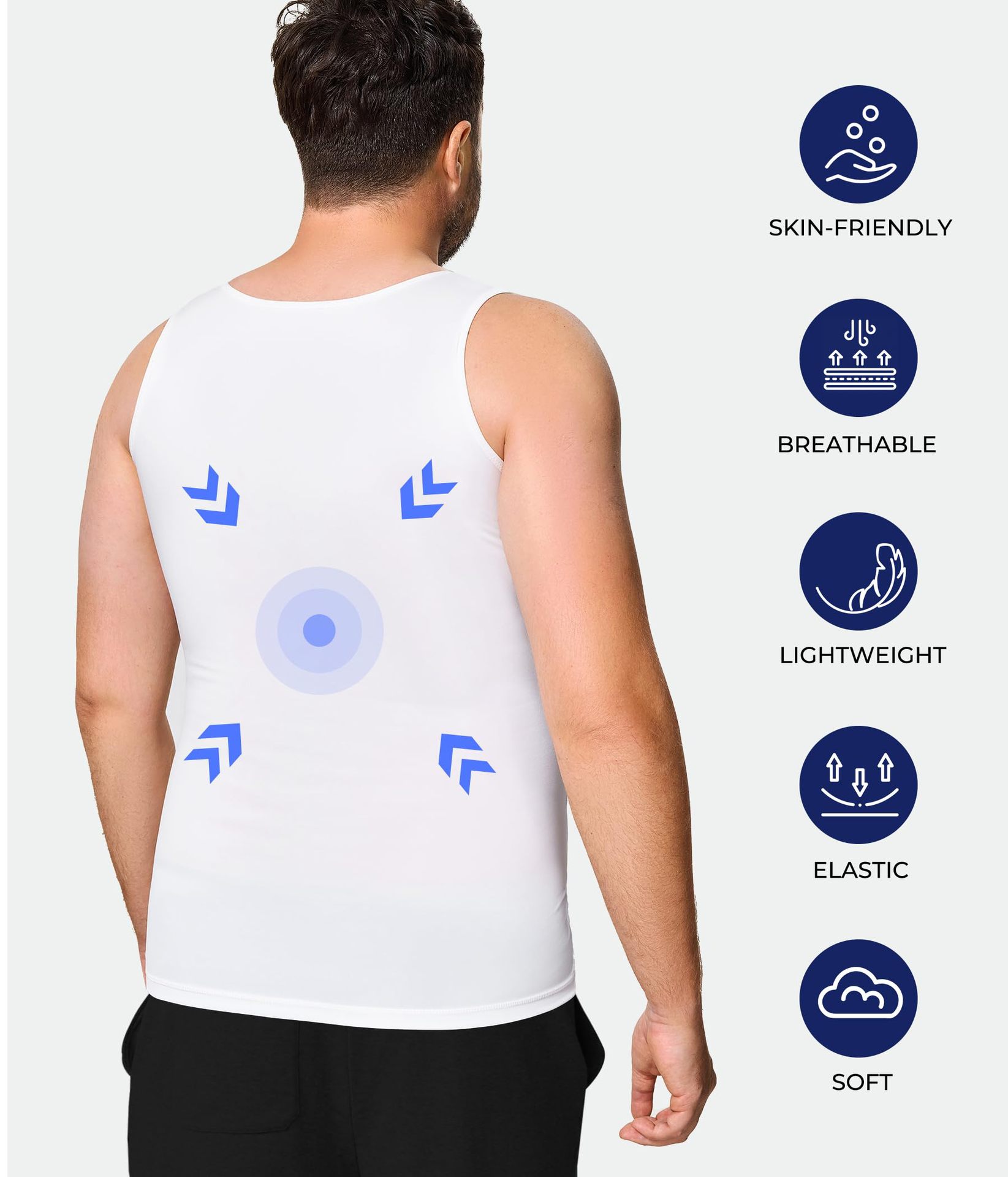 跨境爆款亚马逊男士束身无袖收腹打底衣男士收腹收胸背心详情10