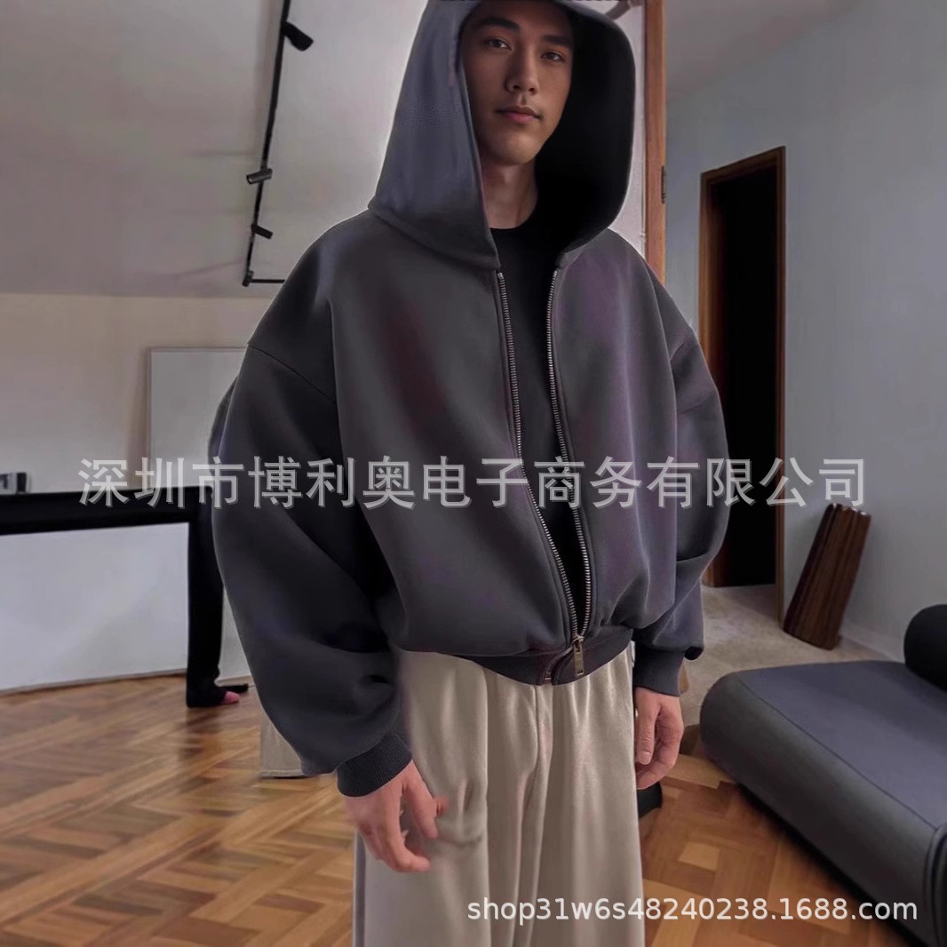 New blockbuster solid color zipper hooded sweatshirt pic 11