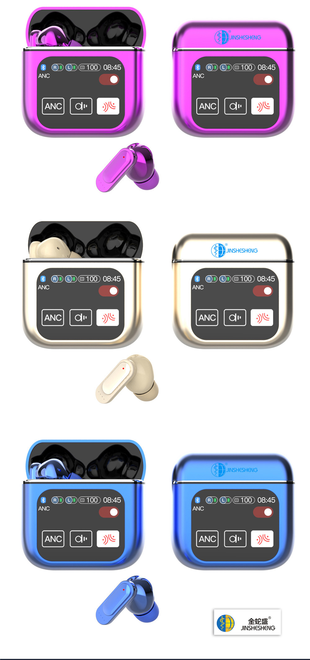 New touchscreen Bluetooth headphones with long-lasting battery life, ANC+ENC intelligent noise cancellation, LED screen in-ear TWS headphones pic 16