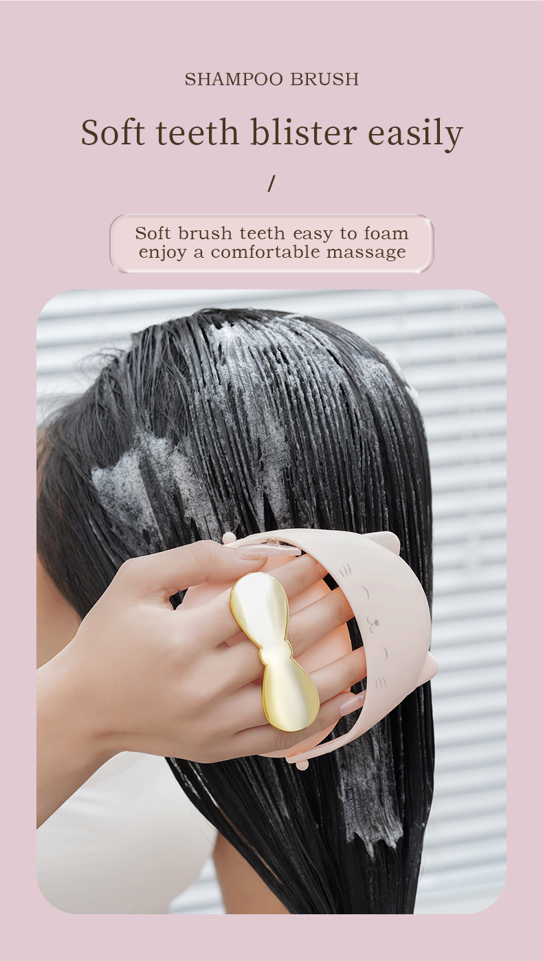 Silicone shampoo comb cartoon massage shampoo brush详情10