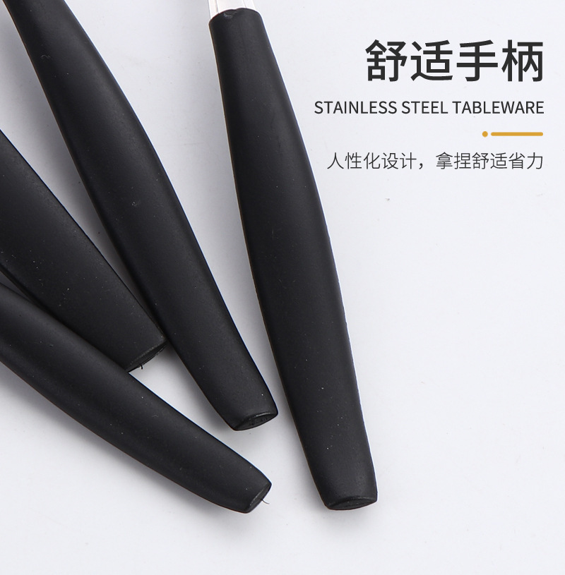 24-piece set of knives, forks and spoons for cross-border trade from Brazil, with slanted tail handles, household steak knives, dessert spoons and stainless steel tableware pic 17