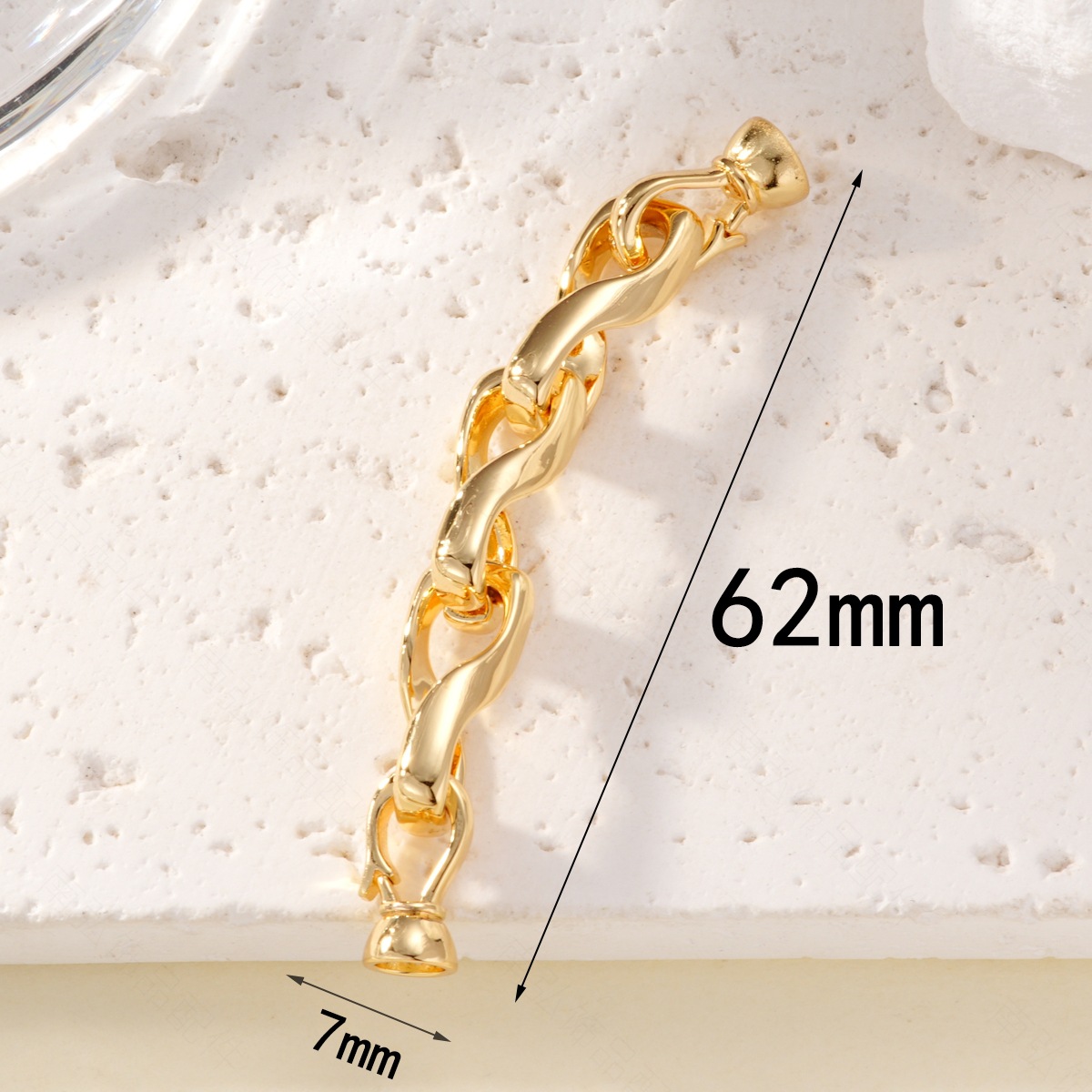 New smooth chain necklace clasp, copper-plated with real gold, retains color and exudes a high-end feel. DIY accessory for bracelet necklace clasp pic 5