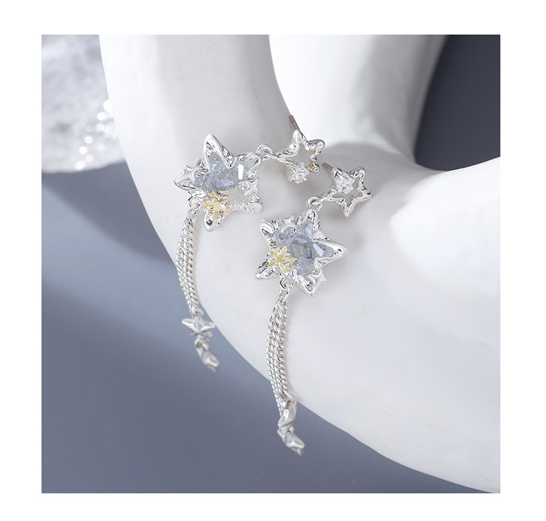Star Sea Shigang Star Tassel Earrings for women, sweet and cool vacation style, unique and original design, light luxury and high-end earrings pic 11