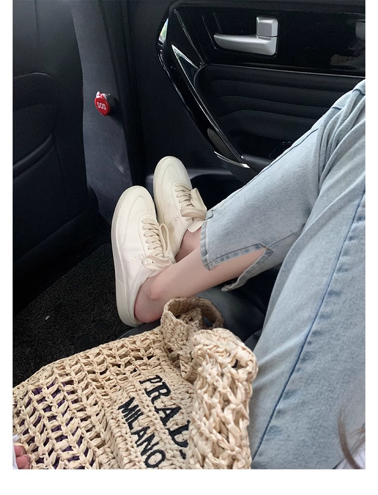 葡萄妈studiolee同款牛皮系带休闲百搭运动板鞋圆头小白鞋女新款详情48