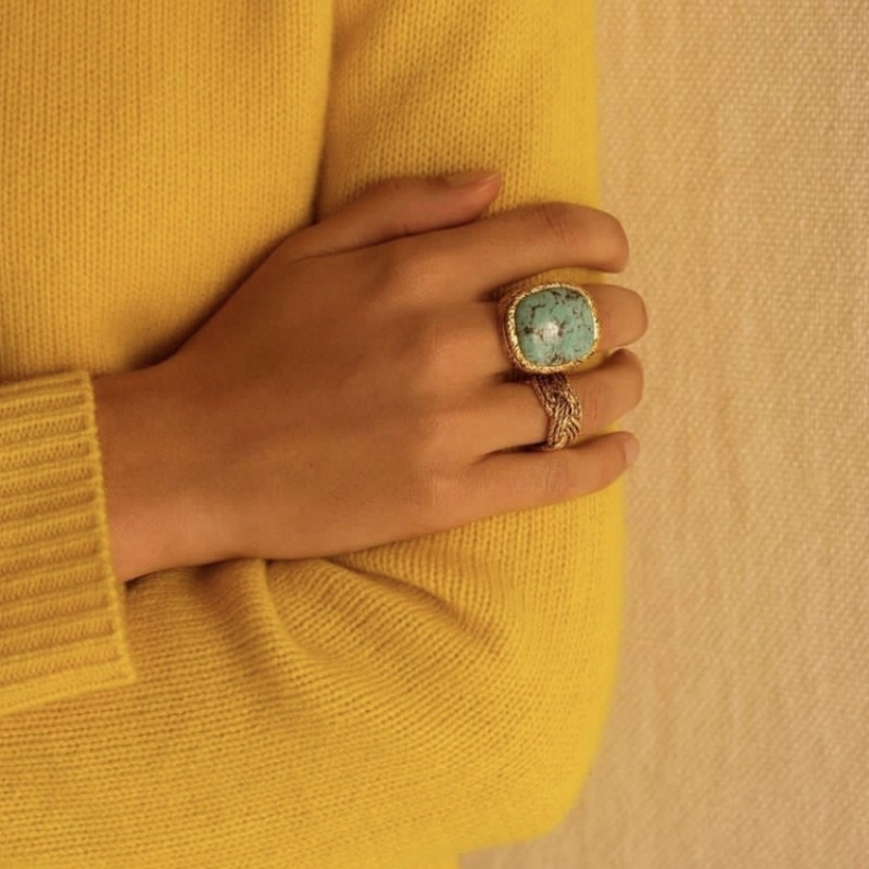 法国小众设计AB同款时尚百搭个性复古感麦穗编织戒指轻奢做旧指环详情2