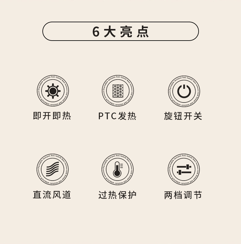 欧规美规陶瓷PTC发热暖风机小型静音桌面取暖器110V跨境电暖器详情4