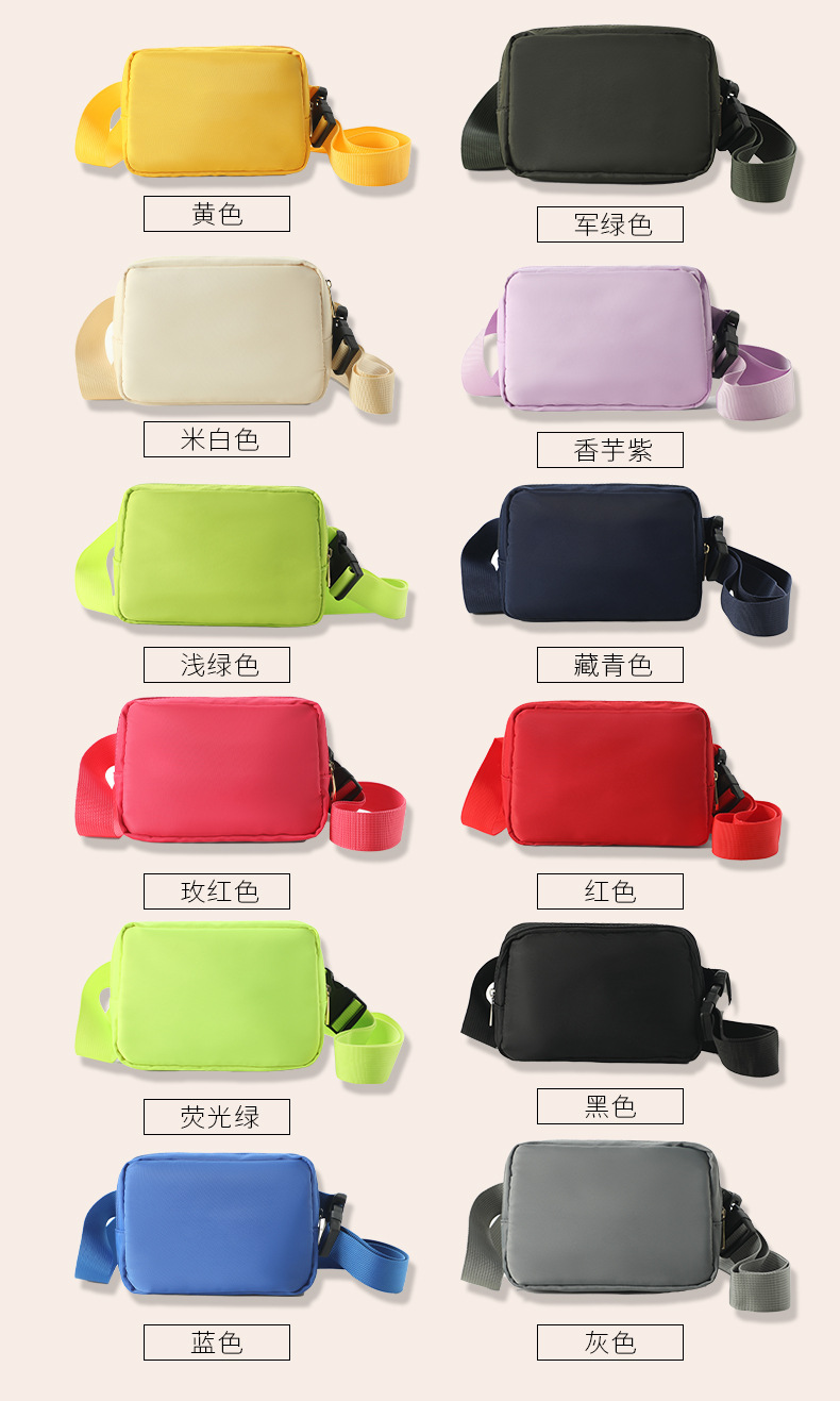 Cross-border lulu waist bag for both men and women, nylon large-capacity sports single-shoulder bag, loose change, mobile phone storage crossbody bag pic 5