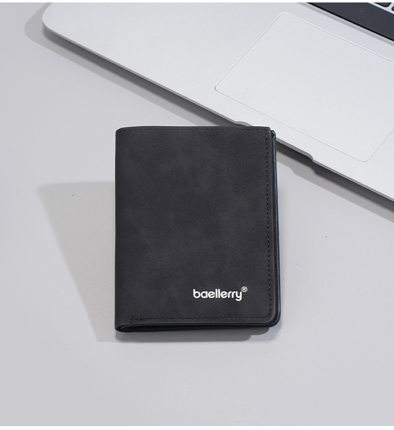 新款男士短款钱包跨境薄款磨砂皮商务两折钱夹高级感学生简约票夹详情16