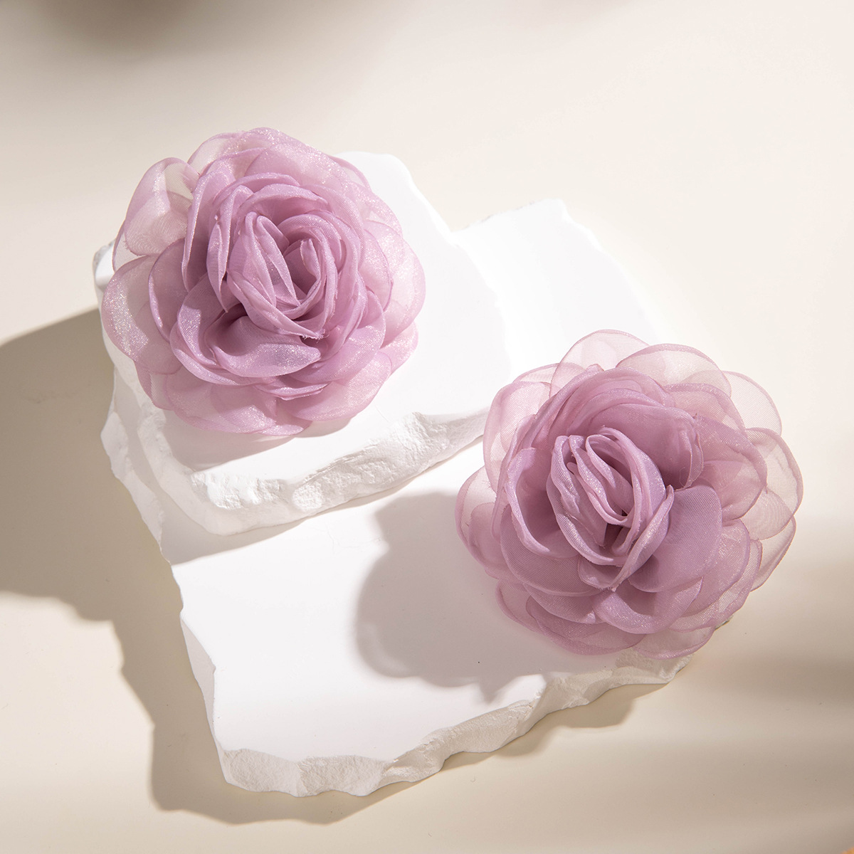 欧美跨境个性饰品紫色椭圆松石耳坠小众设计感玫瑰花朵耳环耳饰女详情30