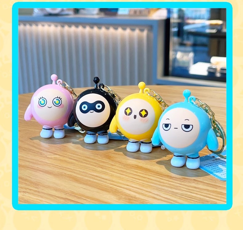 新款正版蛋仔派对钥匙扣会说话的蛋仔钥匙环可爱公仔包包挂件详情12