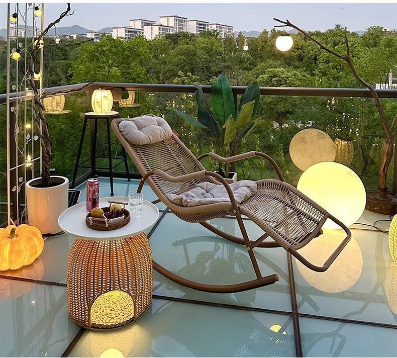 懒人摇摇椅藤制躺椅大人午休沙发户外庭院露台逍遥椅阳台休闲摇摆详情6