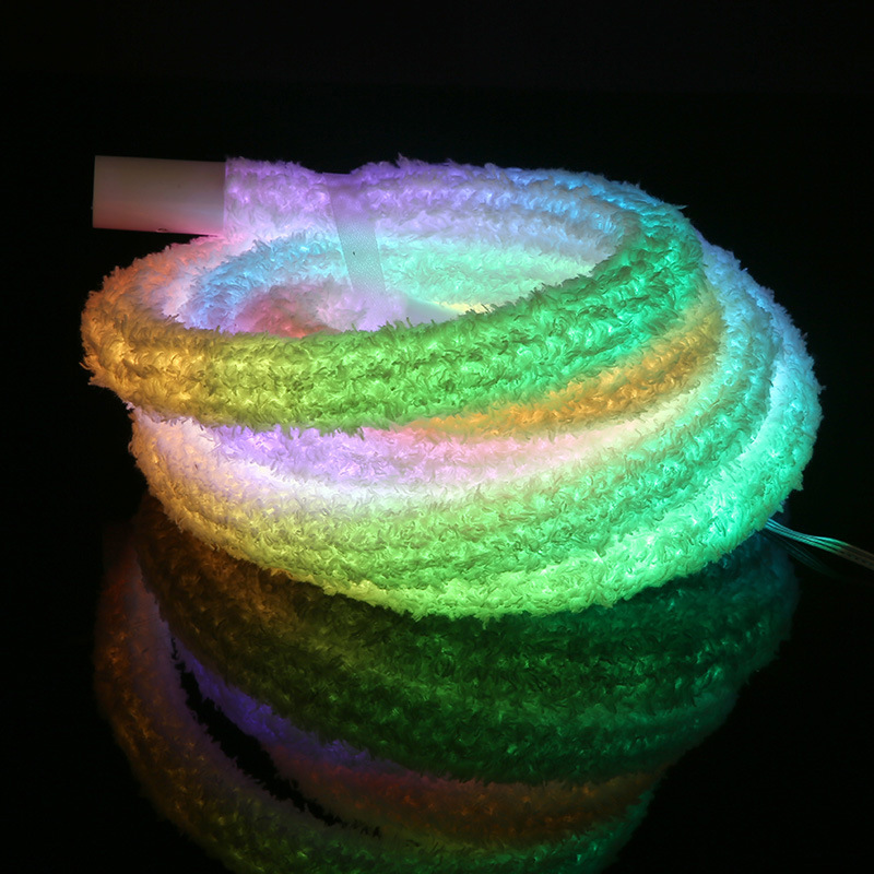 LED flexible color-changing light strip, 360-degree empress velvet woven light, RGB color-changing neon light, outdoor decorative linear light pic 9