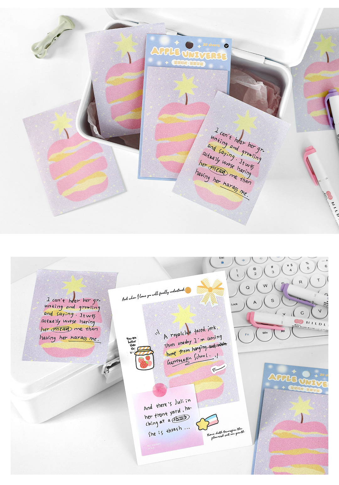 Infeel.Me Korean Sticky Notes Star Fragments Series ins Simple Office note-taking and message sticky sticky sticky Notes pic 10