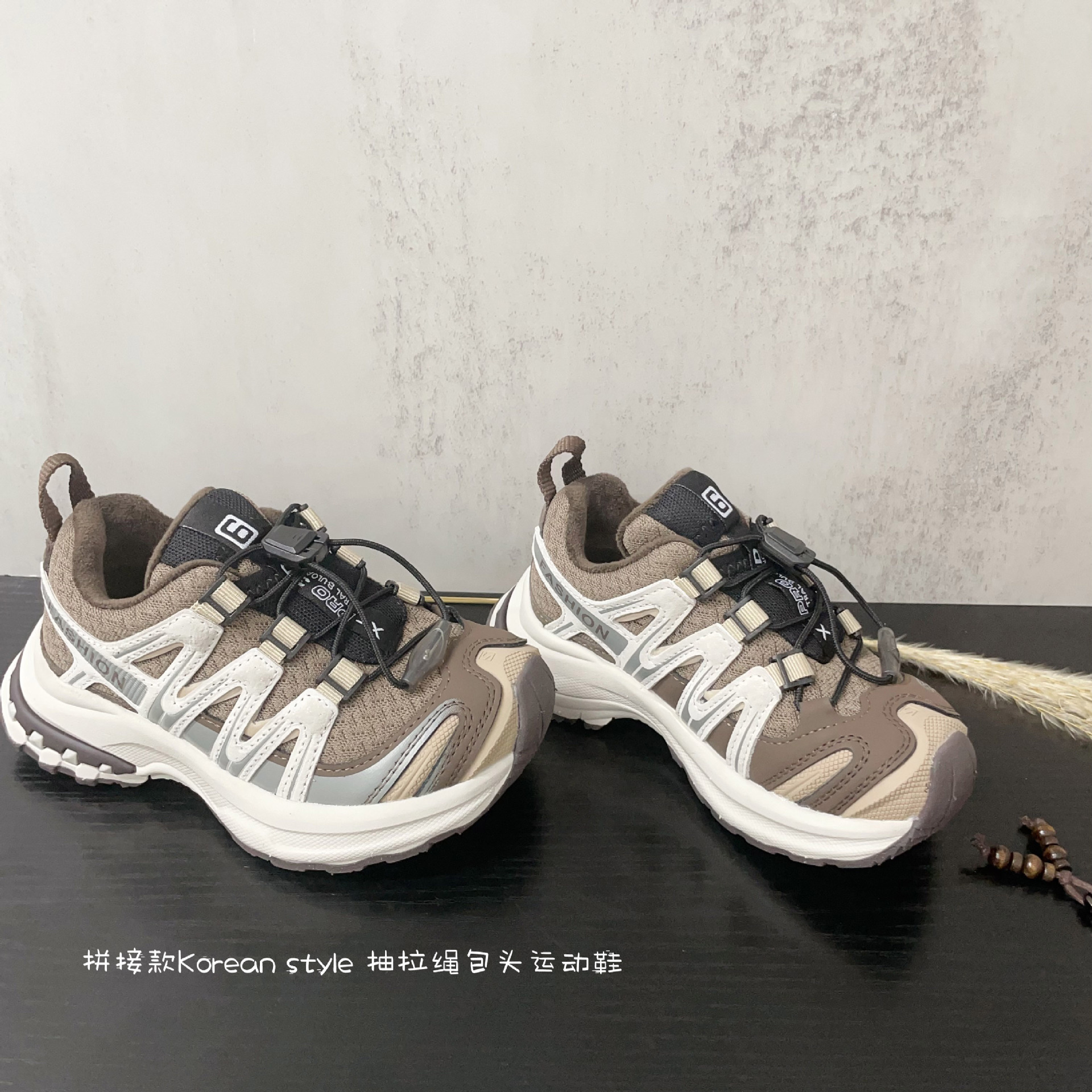 Classic color-blocked pattern decorative spliced drawstring fleece warm sports shoes for men and women in winter 2025 pic 3