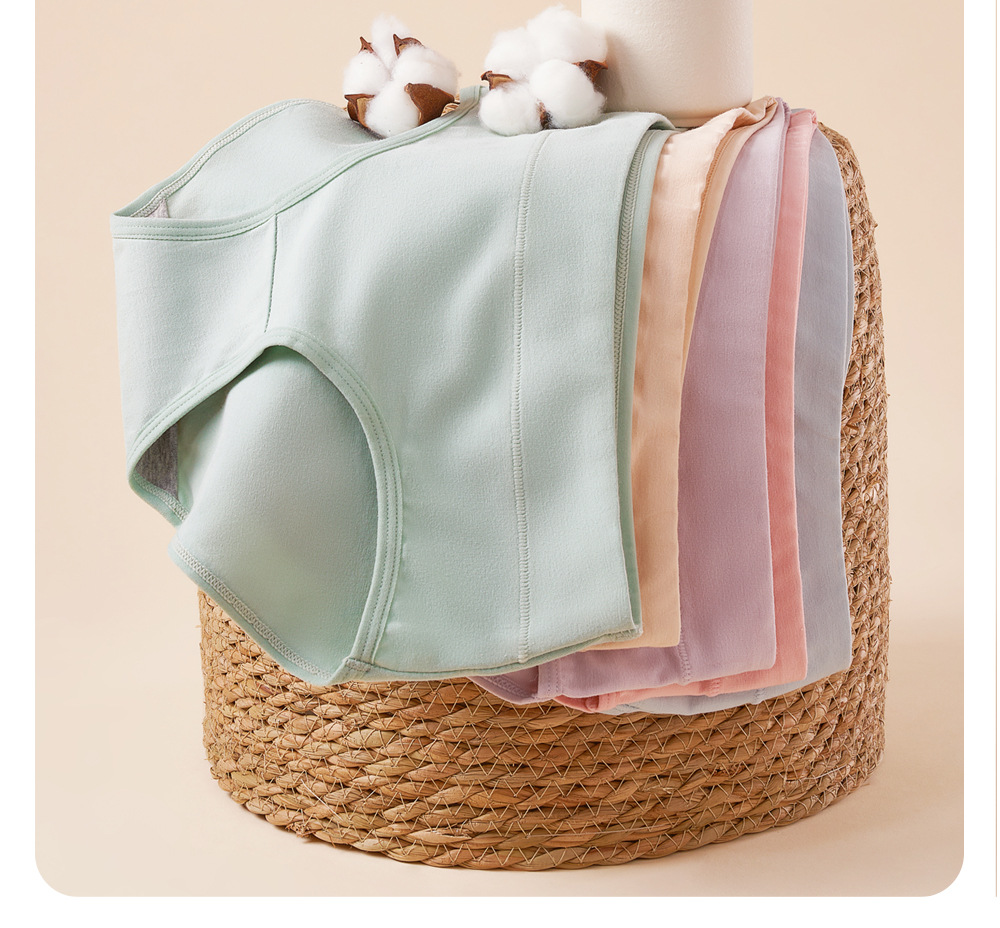 内裤纯棉a类棉女士秋冬透气抗菌裆中腰无痕大码女生少女式内裤头详情2