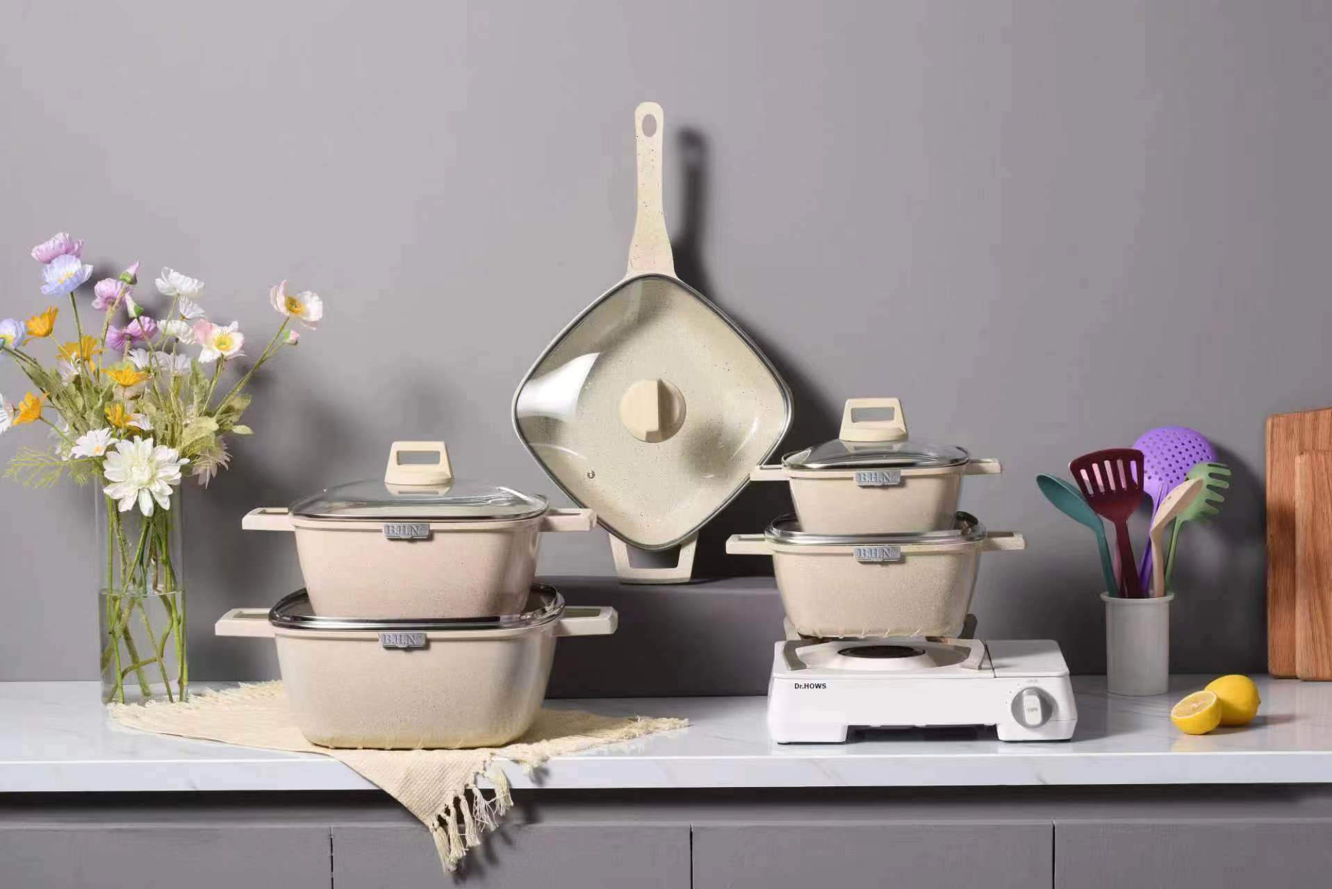 21PCS SET COOKWARE 21-piece set of non-stick soup pot set, Aluminum Pot set, tourmaline Pot set pic 14