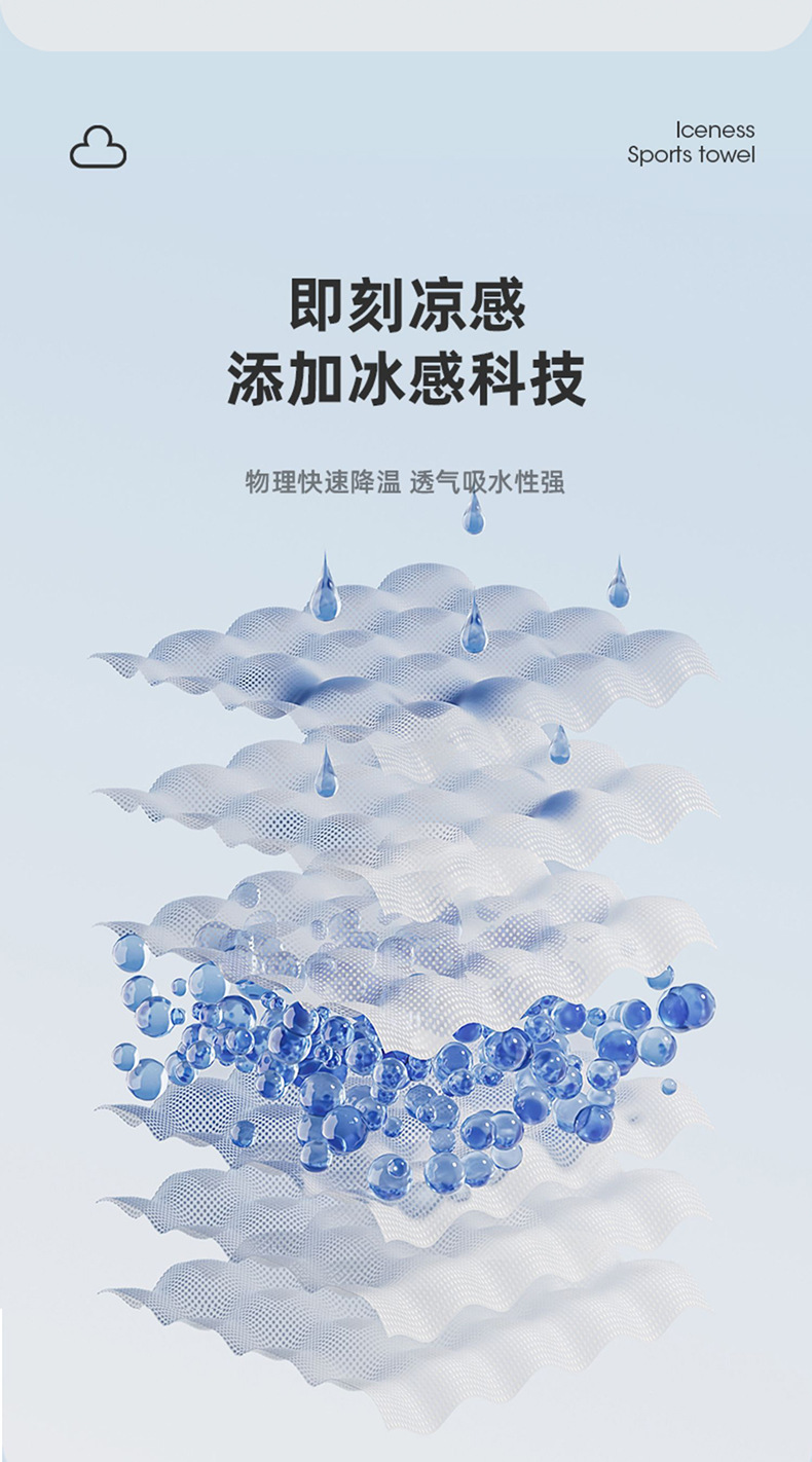 Wholesale of cold-sensing sports towels, quick-drying fitness wrist towels, sweat-absorbing cool towels, portable outdoor sports towels from manufacturers pic 10