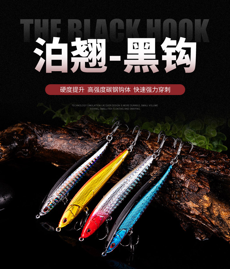 Wholesale Lure, cross-border foreign trade fake lure, bionic lure, ultra-long-range drop, submerged pencil, vibrating hard lure, Boqiao pic 2
