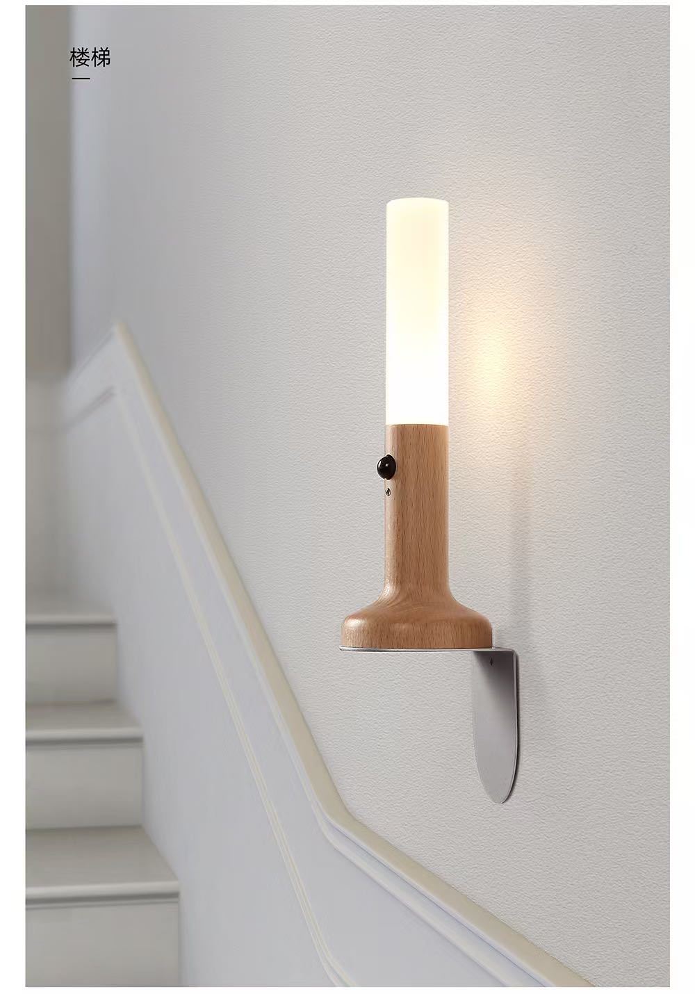 跨境智能人体感应小夜灯led充电式走廊橱柜磁吸水晶壁灯感应灯详情11