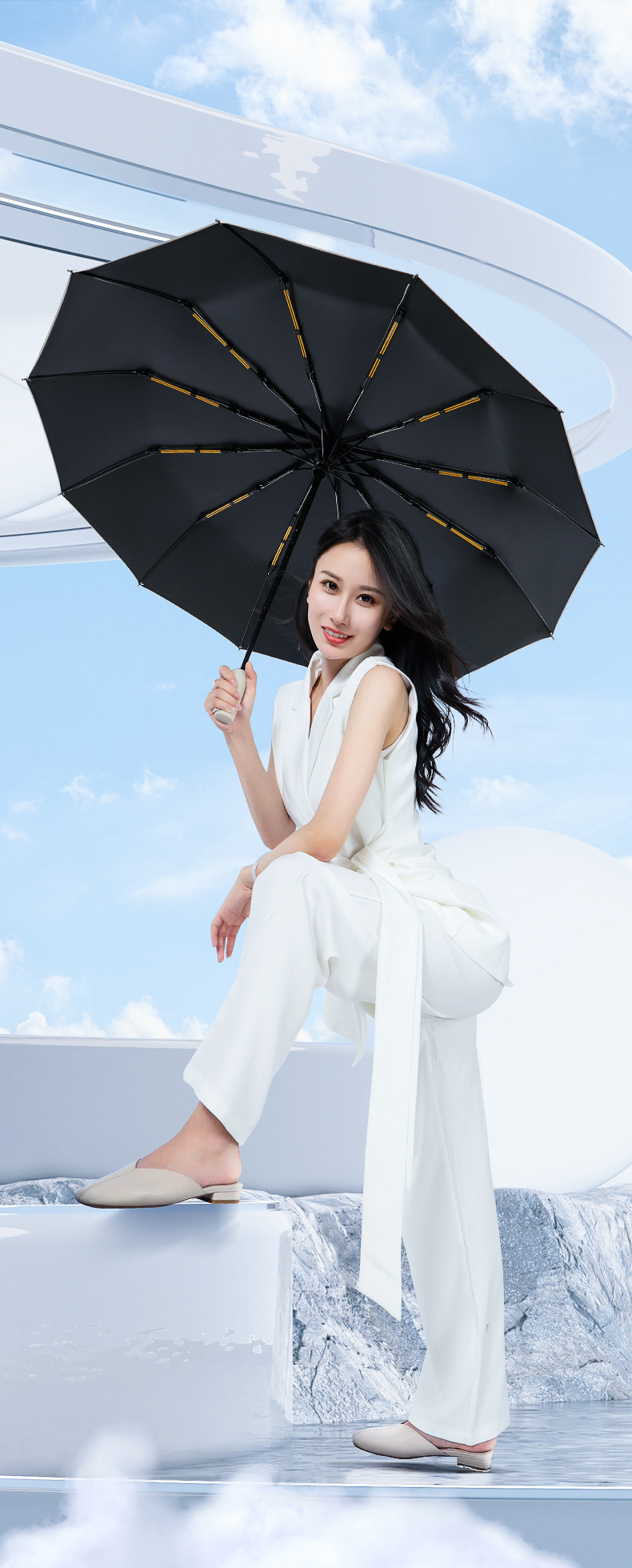 24-bone automatic umbrella for men, extra-large double umbrella, folding, suitable for both weather and rain, household, fully automatic, special umbrella for heavy rain pic 20